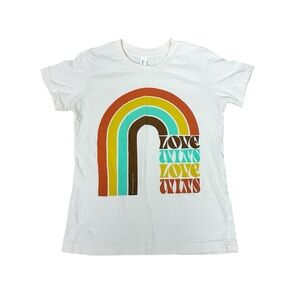 Kids Rivet Apparel Colorful Rainbow Love Wins Kids T-Shirt
